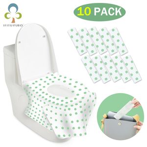 Toilet Seat Covers 5 10Pcs Large Size Disposable Paper Camping Loo wc Bacteria proof cover For Travel Camping Bathroom ZXH 230620