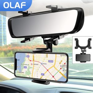 Car Phone Holder Rearview Mirror Mount Car Phone Bracket Navigation GPS Stand Foldable Adjustment Holder Car Cell Phone Support