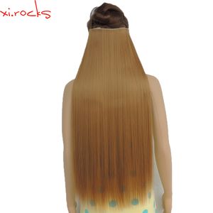 Saç parçaları WJZ1207027J 2Priece Xirocks Sentetik Klipsi Düz uzunlukta klips Mat Fiber Kayısı Renk S 230621