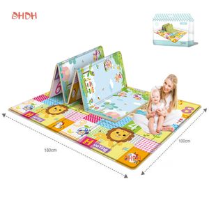 Play Mats 100 180cm Baby Mat Foldable Children Carpet Double Sided Pattern Kid Room Educational Activity Surface Easy to Carry 230621