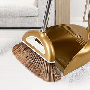 Brooms Dustpans Practical Broom Suit And Dustpan Set Soft Hair Multifunction With Long Handle Household Dustless Cleaning 230621
