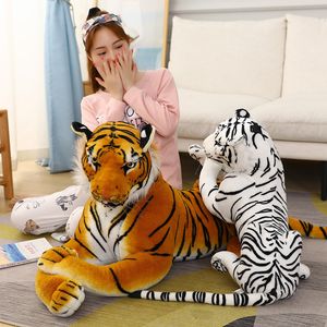 Peluş Bebekler 50-110cm Yüksek Kaliteli Yaşam Gibi Tiger Peluş Oyuncaklar Yumuşak Vahşi Hayvanlar Simülasyon Beyaz Sarı Tiger Bebek Çocuk Çocukları Doğum Günü Hediyesi 230621