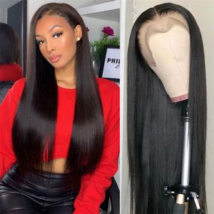 HD Lace Wig 100% Real Human Hair Lace Front Wig Long Straight Wig 13*4 Lace Frontal Wog para Mulheres com Pêlos Corporais
