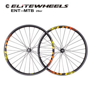 ELITEWHEELS 29er MTB Carbon Ultralight 28mm Width 24 Depth Mountain Bike Rims M11 Straight Pull Hub Wheelset