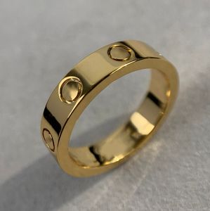 Anello LOVE 3.6MM Sottile coppia di fedi nuziali Placcato in oro 18K designer per donna per uomo riproduzioni ufficiali di qualità moda regalo di lusso per regalo squisito con scatola 009