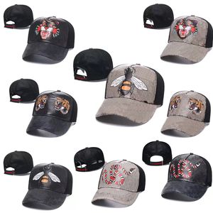 Дизайнерские мужские бейсбольные шапки женщина бренд бренд тигр головные шляпы пчела вышитая змея мужчина для мужчин женщин Каскат Солнце Шляпа Gorras Sports Mesh Trucker Cap Hot Sale 2023