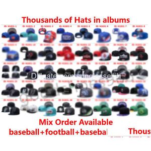 Top Caps Est Toptan Beyzbol Spor Takımı Snapback Hats Tüm Futbol Pom Poms Kış Örme Kapak Ayarlanabilir Spor Vizörleri Hiphop F DHMB9