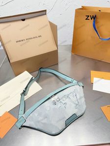 Bolsas de Cintura Designers de Luxo M22576 Abyss Blue Discovery Bumbag Aquagarden Canvas Belt Bag Azul Cristal Efeito Gota de Água Bolsa de Ombro Técnica Jato de Tinta Fanny pack