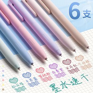 6pcs Colored Neutral Pen Morandi Series Student INS High Appearance Quick Drying Hand Book Marking Notes