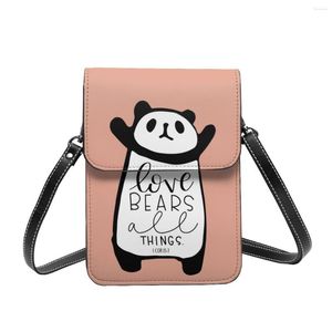 Вечерние сумки панда любовь к плечу сумка для того, чтобы подарки, подарки смешной мобильный телефон кожаная уличная одежда, женщина