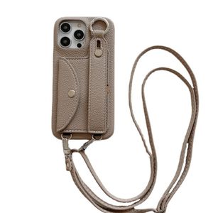 Crossbody Litchi Deri Kart Yuvası Tutucu Cüzdan Kılıfları İPhone 14 Pro MAX 13 12 11 XR X 8 7 Artı El Kayışı Stand Telefon Kapakları Funda