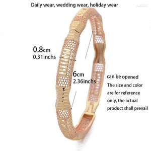 Bangle 4pcs/Set African Design Gold Color Bangles для женщин Brass Flower Arab/Ethiopian