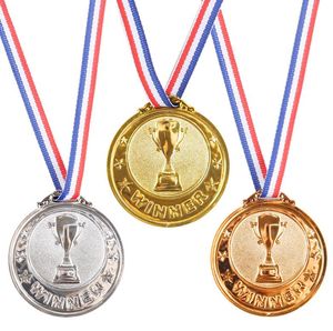 Winner Gold Medals Trophy Awards with Lanyard Ribbon Sports Game Children's Events Classrooms Competitions Favors