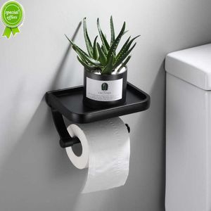 Wall-Mounted Stainless Steel Toilet Paper Holder with Phone Shelf - Bathroom Towel Roll Dispenser, Silver
