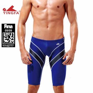 Yüzme Giyim Yingfa Fina Onaylı Klor Dirençli Yarış Erkekler Yüzme Jammers Boys Rekabetçi Yüzme Sandıkları Yarışma Eğitim Mayo 230621