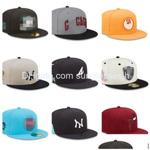 Ball Caps 2023 Mens Beyzbol Filed Şapkalar Klasik Hip Hop Boston Sport Fl Bill Casquette Spor Şapkası Strapback Snap Boyutu Dhoq6