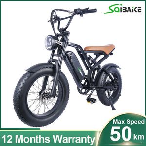 Electric Motorcycle Fatbike 48V 750W Dual Shock Absorber Moped eBike 15AH Battery Dirt Bike Electric Bicycle for Adult