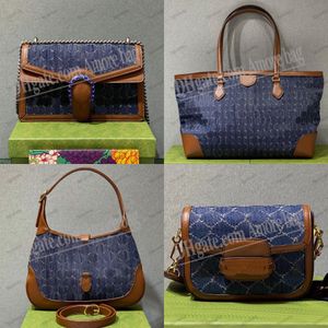 Jake 1961 Tasarımcı Denim jeans serisi omuz çantası kadın çanta çantası bayan tote klasik mektup baskı crossbody çantalar deri tuval patchwork renk haberci çanta