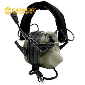 Tactical Earphone EARMOR Tactical Headset M32 MOD4 Hunting Shooting Earmuffs with Microphone Sound Amplification Nato TP120 Jacket Black 230621