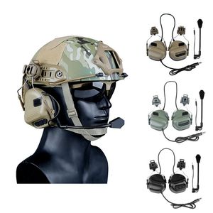 Tactical Earphone est Tactical Headsets with Fast Helmet Rail Adapter Airsoft CS Shooting Headset Hunting Sports Communication Accessories 230621