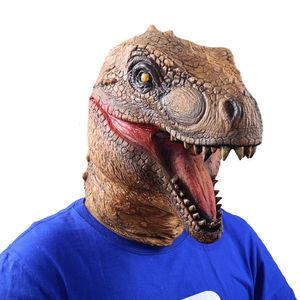 Parti Maskeleri Tyrannosaurus Rex Dino Mask Cosplay Anime Jurassic Park Dinozor Maskesi Lateks Kask Cadılar Bayramı Parti Kostümleri Props 230625
