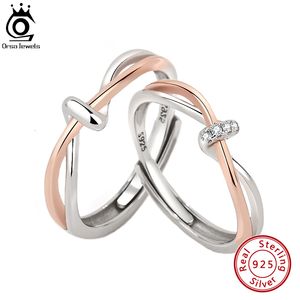 Кольцо-пасьянс ORSA JEWELS Стерлингового Серебра 925 Infinity Forever Love Finger Ring for Couple Lover Wedding Engagement Jewelry Gift SR293 230626