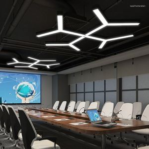 Kolye lambaları LED Modelleme Asılı Lamba Yaratıcı Halkum Kambonu Y Şeklinde Ofis Chandelier Spor Salonu Cyber ​​Cafe Mağazası Merkezi Endüstriyel Işıklar
