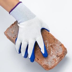 Мужские перчатки охрана труда сайт износостойкие рабочие противоскользящие водонепроницаемые резиновые перчатки белого цвета оптом