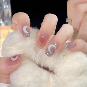 Накладные ногти 1 комплект поддельных Ins Style Sweet Paste Elegant Faux Diamond Press On Nail Salon