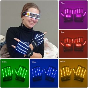 LED Gloves LED Strip Glowing Gloves Light Up Rave Party Accessories DJ Neon Light Gloves For Birthday Festival Party Gift Powered by CR 230625