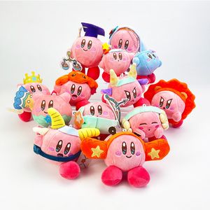 Figuras de ação do jogo dos desenhos animados Boneca de pelúcia Kirby cinta crianças 12 signos do zodíaco mochila escolar pingente adorável brinquedo de pelúcia