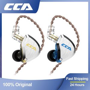 Mikrofonlar CCA C12 Metal Kulaklık 5BA+1DD Hibrid Teknolojisi 12 Birim Hifi Bas Kablolu Kulaklıklar Mikrofon Gürültü İptal Ears Tüzbeleri
