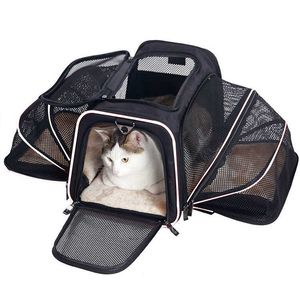 Kedi Çantası Büyük Kapasiteli Taşınabilir Taşınabilir Evcil Hayvan Çantası Nefes Alan Köpek Çantası Kedi Sırt Çantası Havacılık Kutusu 230615