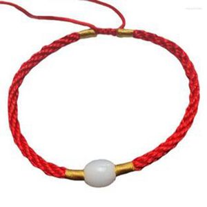 Браслеты с подвесками This Year Of Life Transit Jadeite Jade Red Braid String Браслет Good Lucky Glass Bead Rope Wrap Браслет для женщин Пара