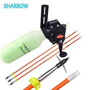 Bow Arrow Bowfishing Reel Set 40-метровая веревка для стрельбы из лука с 3 шт. Bowfishing Arrow Archery Compound Bow Изогнутый лук Охотничья рыболовная веревкаHKD230626