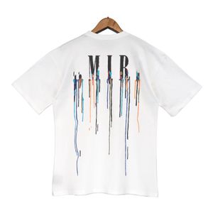 Erkek Stilist T Shirt Kadın Tasarımcılar Gevşek Tees Moda Grafik Baskı Jersey Mans Siyah Boya Damla Çekirdek Logo T-shirt Casual Gömlek Lüks Büyük Boy Giyim