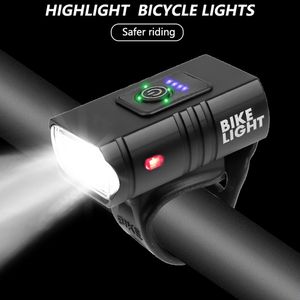 Bisiklet Işıkları LED bisiklet ışığı 1000lm USB şarj edilebilir güç ekranı MTB Mountain Yol Ön Lamba El Feneri Bisiklet Ekipmanı 230625