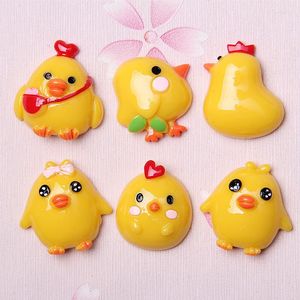 Charms mini sipariş 10pcs kawaii hayvan civciv reçine cabochons diy takı bulguları süsleme aksesuarları gilr saç yay merkezi klip