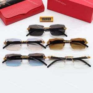 Tasarımcı erkek güneş gözlüğü çerçevesiz sunglass carti gözlükleri Elmas Kesim Dikdörtgen Gözlük Açık Klasik trend Cheetah Buffalo Horn Güneş Gözlüğü toptan lunettes