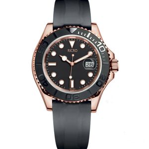 Наручные часы мастер-дизайн, спортивные керамические часы с кольцом из розового золота, корпус из нержавеющей стали, резиновый ремешок, складная пряжка