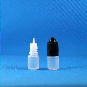 100 Sätze 5-ml-Tropfflaschen aus Kunststoff mit kindersicherer, manipulationssicherer Kappe, lange, dünne Nadelspitze, Düse für E-Liquid-Tropfen, Dampf, E-Liquide, 5 ml, Kmwbm