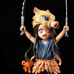 Aksiyon oyuncak figürleri iblis avcı anime figürü kimetsu no Yaiba 19cm Pig'in başı Kamado Nezuko heykelcik manga PVC model çizgi film bebek çocuklar 230625