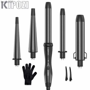 KIPOZI Professional Curling Iron 5-in-1 Hair Tools Instant Heating Electric Curling Iron Hot Air Brush Ceramic Barrels for Woman L230520