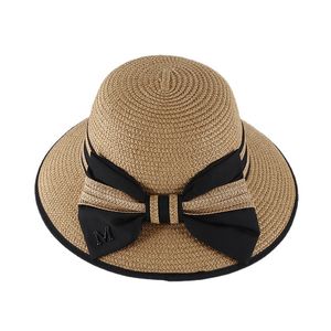 Летняя мода для женщин с большим бантом, универсальная пляжная шляпа для покупок, дорожные шляпы от солнца, повседневная оптовая продажа, 2022
