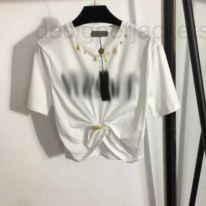 Kadın Kazak Tasarımcı Bahar Marka SAme Stil T Gömlek Kısa Kollu Bisiklet Yaka Beyaz Siyah Pamuklu Moda Kazak Giyim Yüksek Kalite Bayan FMG1