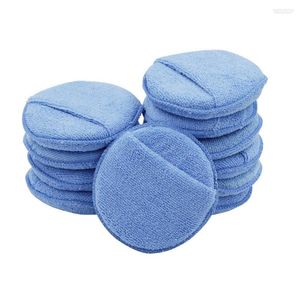 Araç Koruyucular 10 Adet Mikrofiber Balmumu Aplikatör Sünger Ped 5 Inç Parmak Cebi Ağda Parlatma Araba Boyası Bakım Buff Pedleri