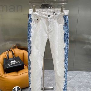 Мужские джинсы, дизайнерские мужские джинсы, модные повседневные брюки с принтом граффити, прямые штаны, кнопка контроля доступа, белые свободные спортивные штаны EAZT