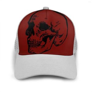 Бейсболки Red Vintage Skull Hip Hop Fashion Cap Sports Curved Mesh Hat Gothic Pattern And Roll Dark
