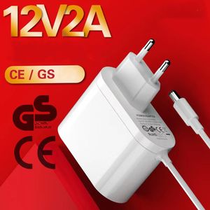 12V 2A 1A Сертифицированный CE/GS адаптер питания EU Plug 24W DC Output 90-240V AC Входной кабель Зарядное устройство Адаптер питания для динамиков Router