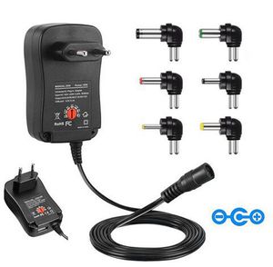 3-12V 30W 2.1A AC DC Güç Kaynağı Adaptörü Evrensel Şarj Adaptörü 6 Fişli Ayarlanabilir Voltaj Ayarlı Güç Adaptörü ABD AB AU İNGILTERE USB Fişi